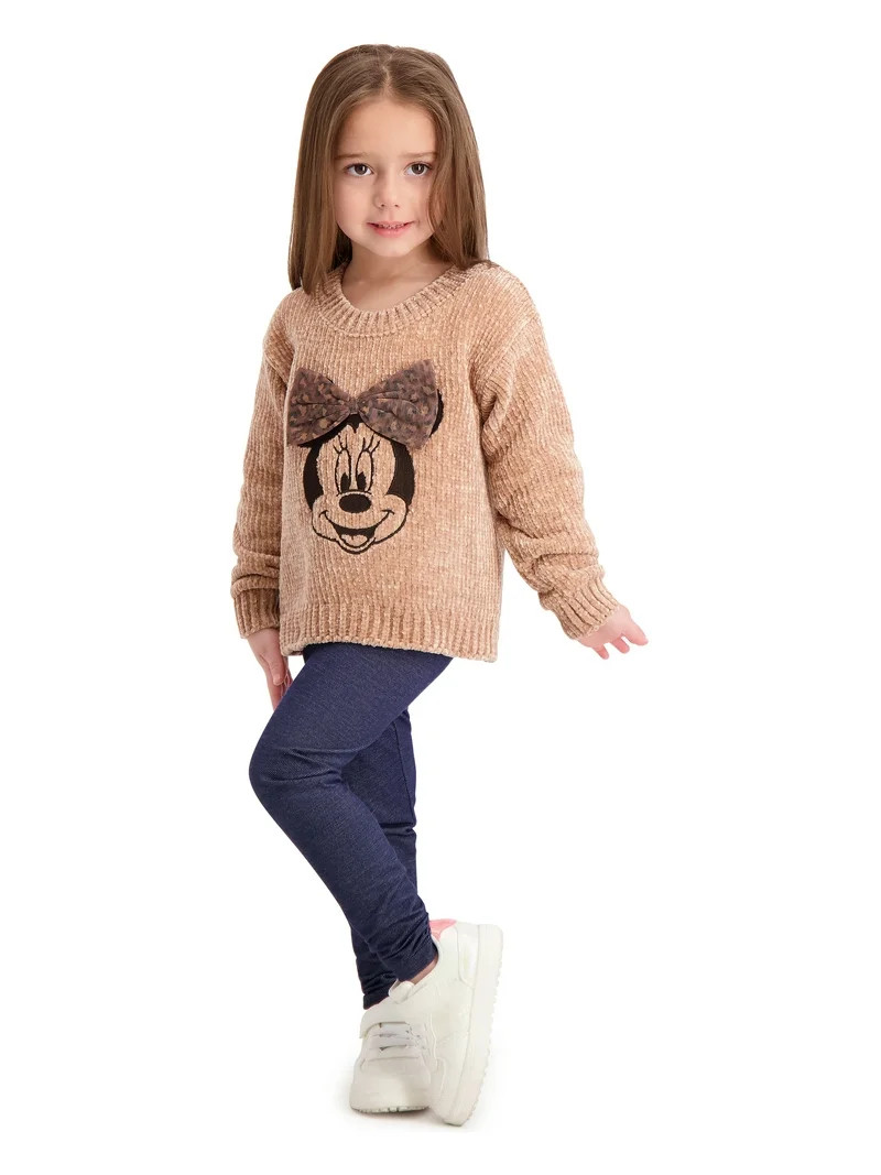 Minnie Mouse Toddler Girls Chenille Sweater, Sizes 12 Months - 5T | Walmart (US)