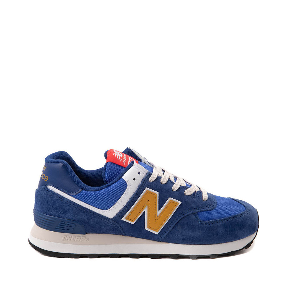 Mens New Balance 574 Athletic Shoe - Navy / Gold | Journeys