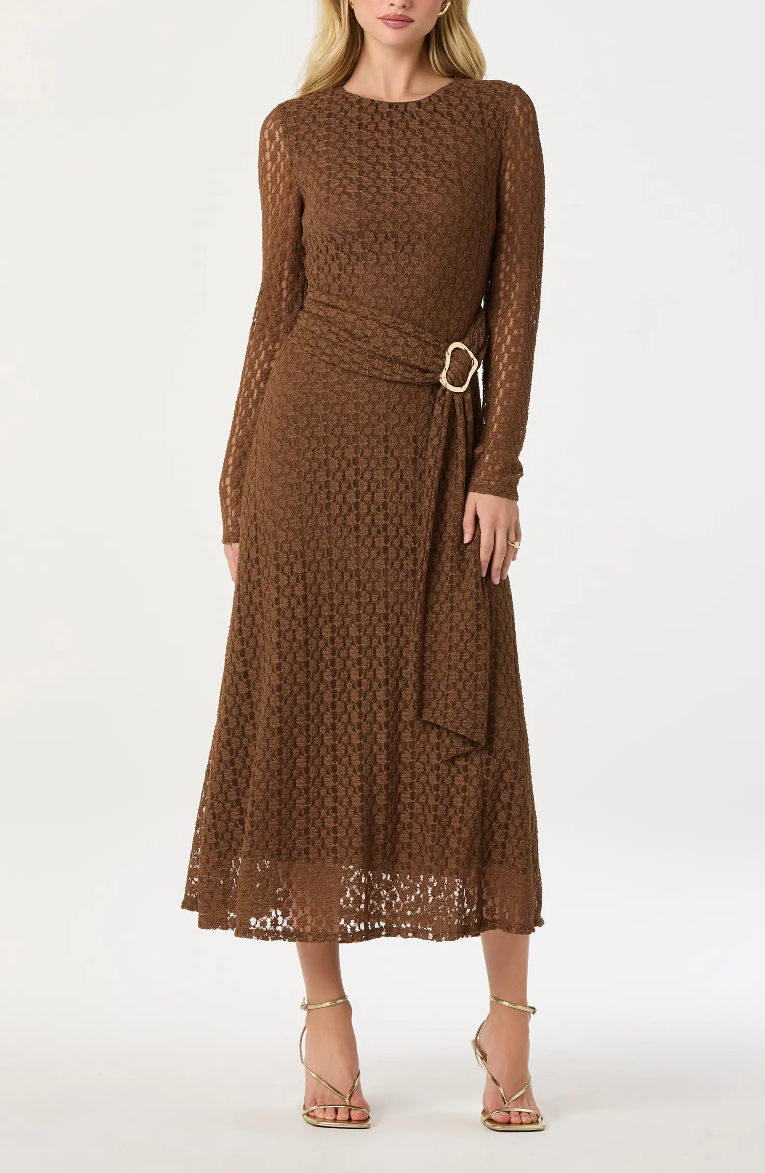 Long Sleeve Lace Midi Dress | Nordstrom