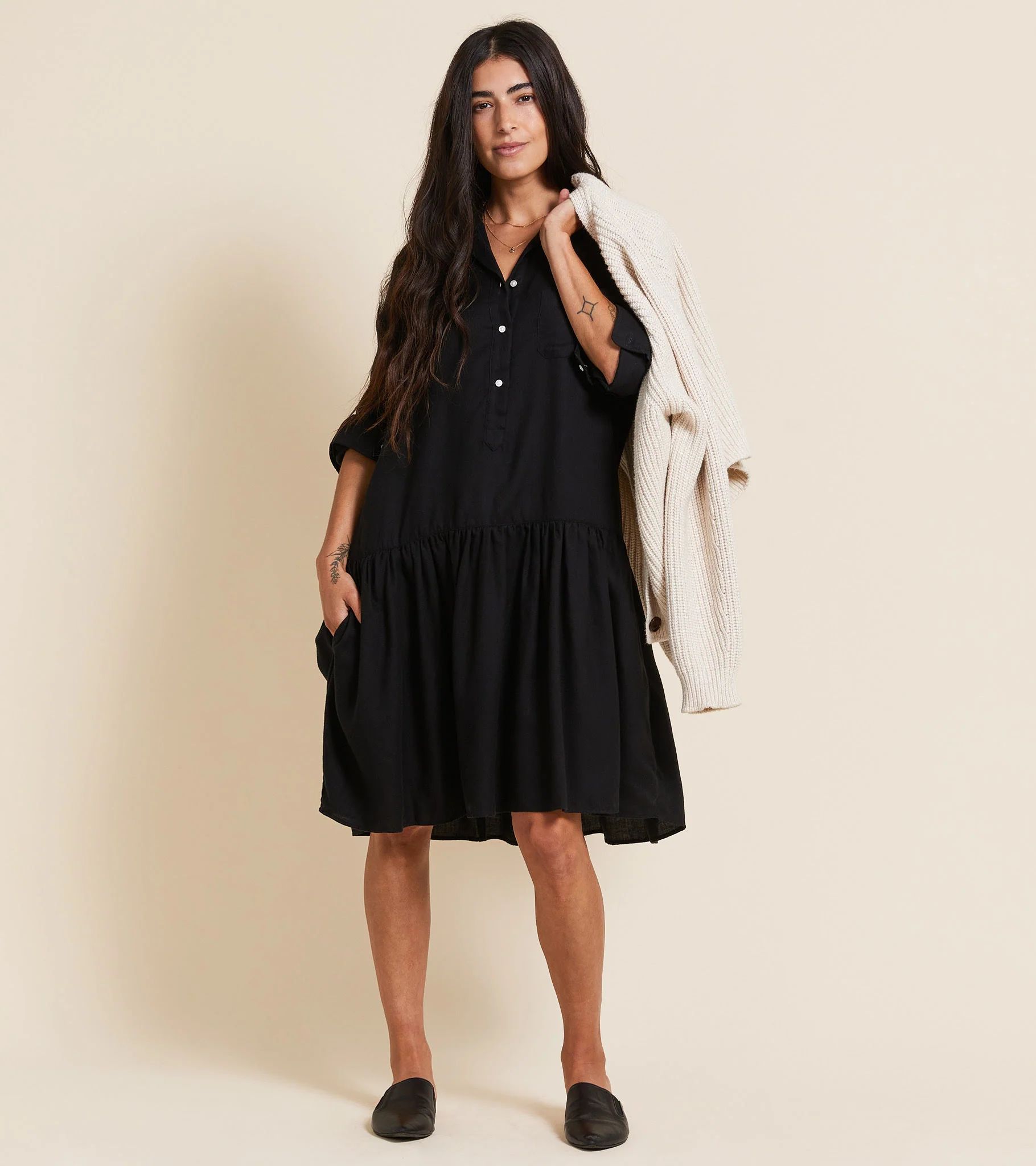 The Changemaker Dress Black, Liquid Lyocell | Grayson