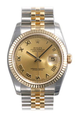 Rolex Oyster Perpetual Datejust 36 Champagne Dial Stainless Steel and 18K Yellow Gold Jubi | Jomashop.com & JomaDeals.com
