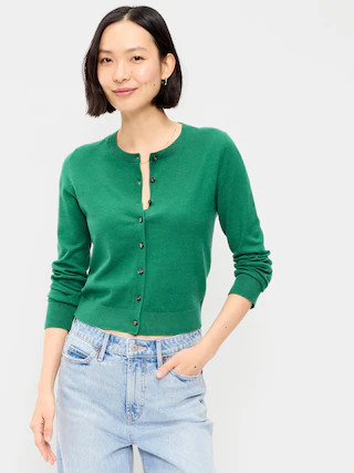 SoSoft Lite Cropped Crew-Neck Cardigan | Old Navy (US)