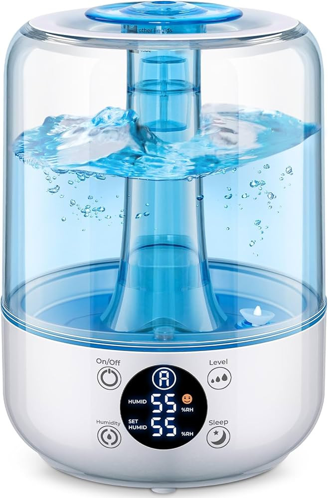 Hilife Humidifiers for Bedroom, 3L Ultrasonic Cool Mist Humidifiers for Home Baby Nursery & Plant... | Amazon (US)