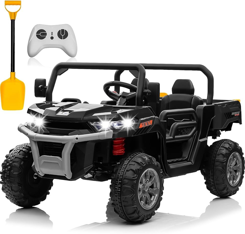 24V Ride on Dump Truck, 2 Seater Kids UTV Electric Car w/2.4G Remote Control, 4 Wheelers, Bluetoo... | Amazon (US)
