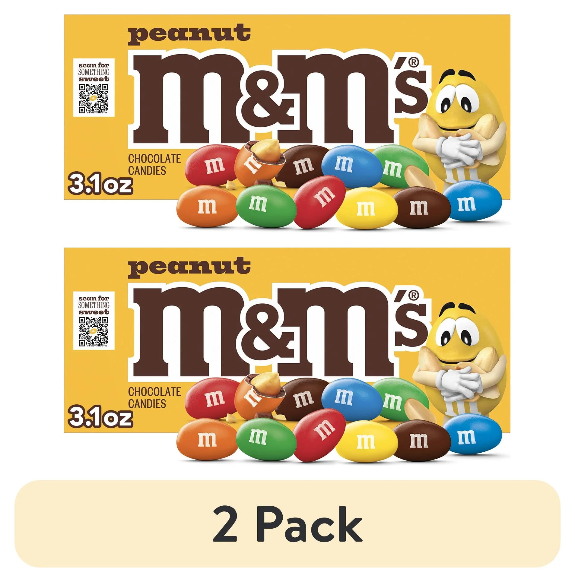 (2 pack) M&M's Peanut Milk Chocolate Candy Theater Box - 3.1 oz Box | Walmart (US)