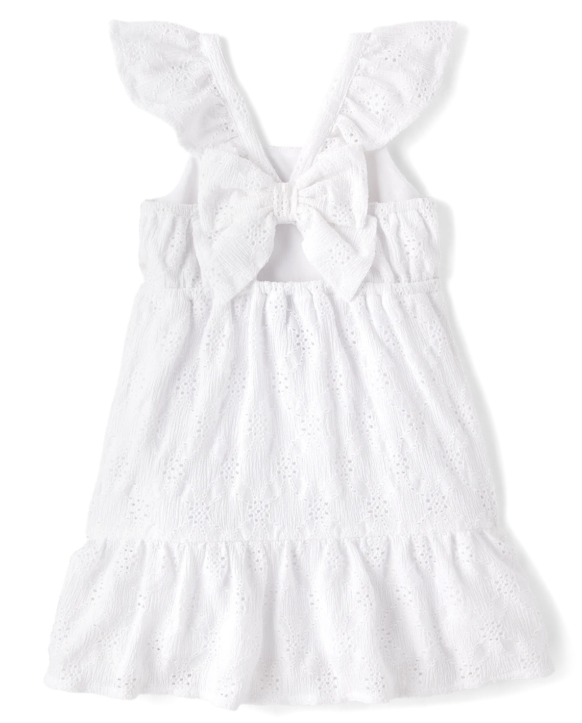 Baby And Toddler Girls Eyelet Bow Back Dress - white | The Children's Place