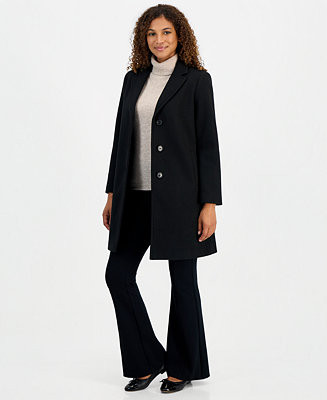 Women's Single-Breasted Herringbone Walker Coat, Created for Macy's | Macy's