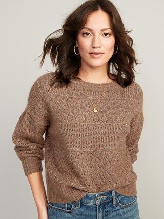 Cozy Plush-Yarn Variegated-Knit Sweater for Women | Old Navy (US)