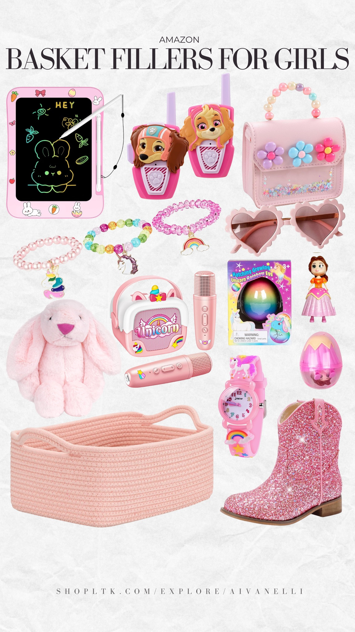 Amazon Easter basket fillers for girls

toddler girl Easter basket toys
Easter books for toddlers
toddler girl spring outfits
plush bunny stuffed animals
toddler arts and crafts kits
Easter themed pajamas
toddler hair bows and accessories
bath toys and bubble sets
toddler snack cups and treats

#LTKSeasonal #LTKKids #LTKSaleAlert