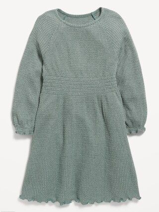 Waffle-Knit Ruffle-Trim Dress for Toddler Girls | Old Navy (US)