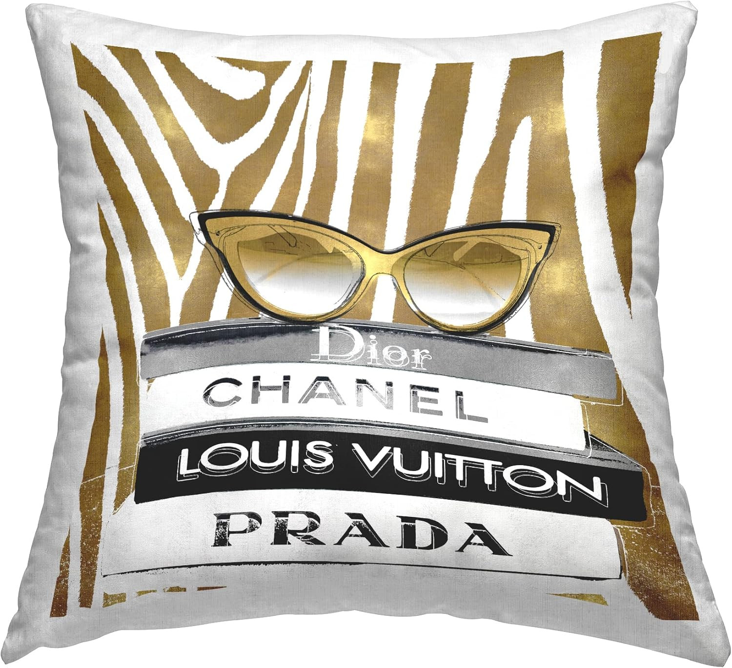 Stupell Industries Fashion Sun Glasses Designer Books Gold Zebra Pattern Design by Madeline Blake... | Amazon (US)