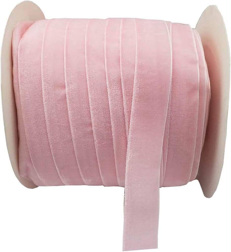 10 Yards Velvet Ribbon Spool (Pink, 1") | Amazon (US)