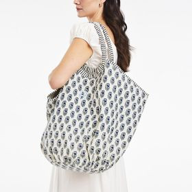 Block Print Oversized Canvas Tote | Mark and Graham