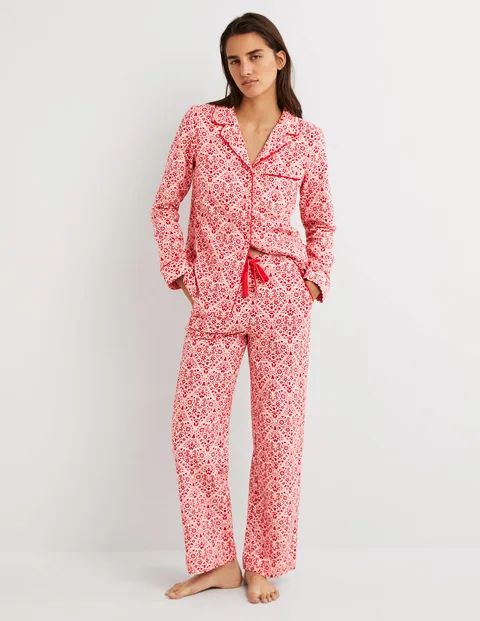 Red Heart Bloom Cosy Pyjama Set | Boden (UK & IE)