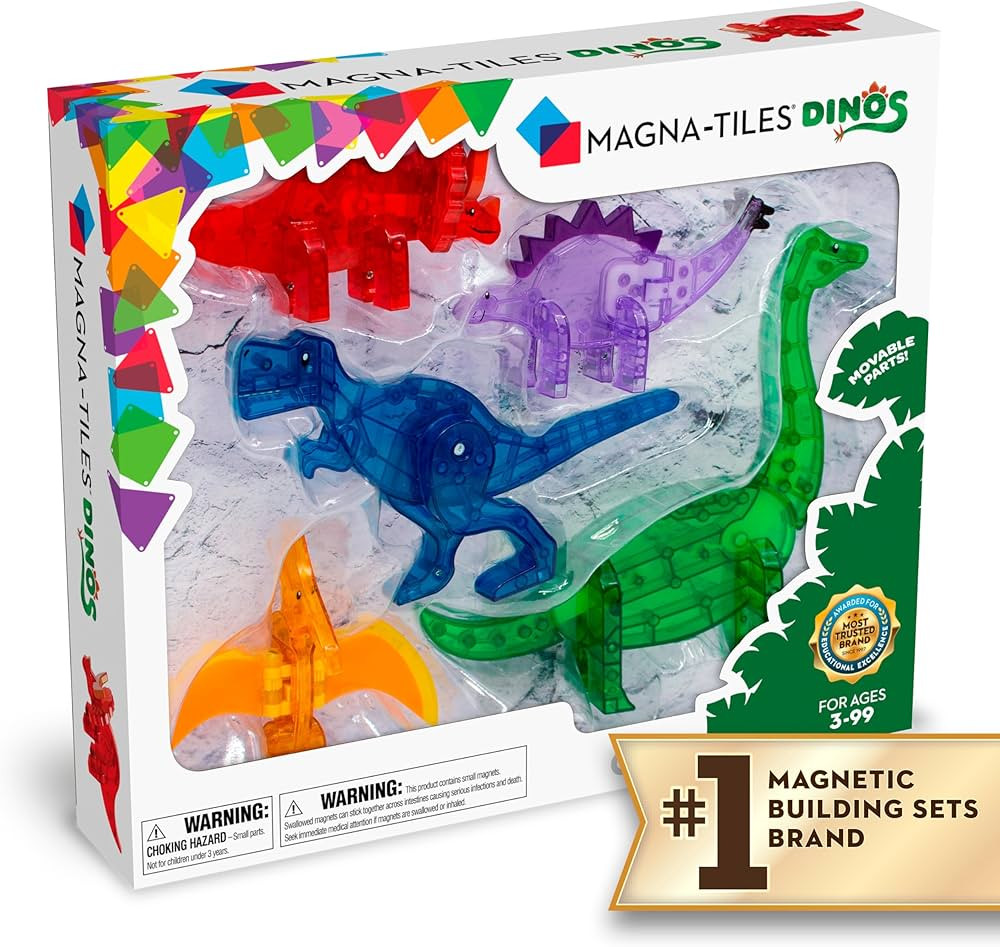 MAGNA-TILES Dinos 5-Piece Magnetic Construction Set, The ORIGINAL Magnetic Building Brand | Amazon (US)