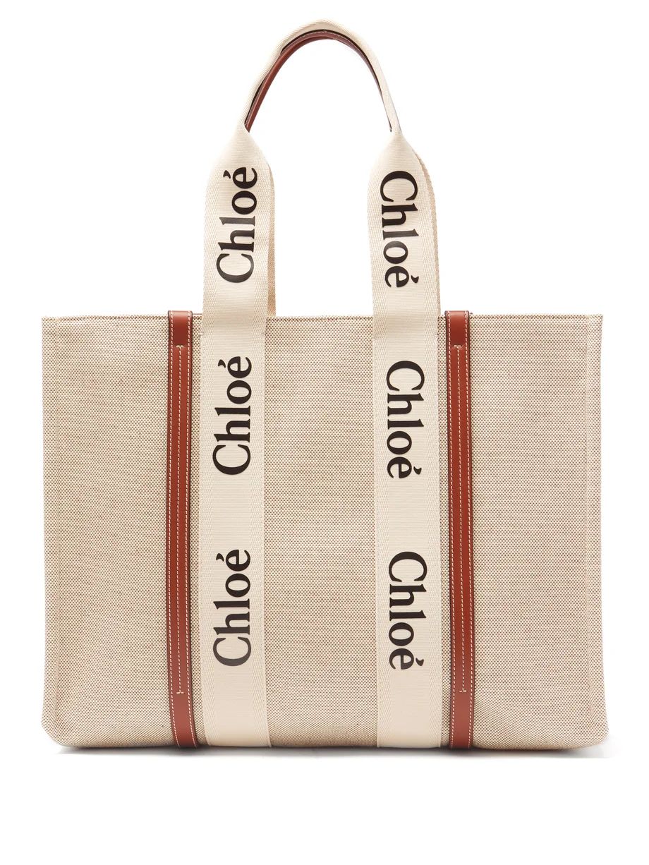 Woody logo-print canvas and leather tote bag | Matches (UK)