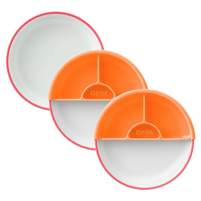 Omie Easy Scoop Plates for Kids - Unique Design Helps Food Fall into the Spoon - 3 Plates + 2 Sil... | Walmart (US)