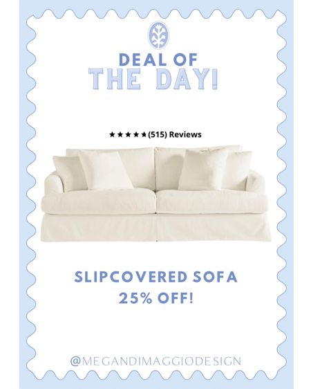 Major deal of the day!! Snag this best selling slipcovered performance fabric sofa for 25% OFF!! The reviews are fantastic with over 500 five stars!! 👏🏻👏🏻👏🏻 perfect for family’s with kids or pets!

#LTKhome #LTKsalealert #LTKfamily