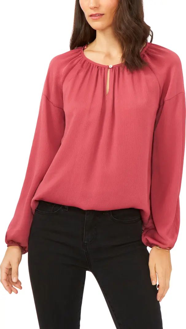 Vince Camuto Keyhole Neck Long Sleeve Blouse | Nordstrom | Nordstrom