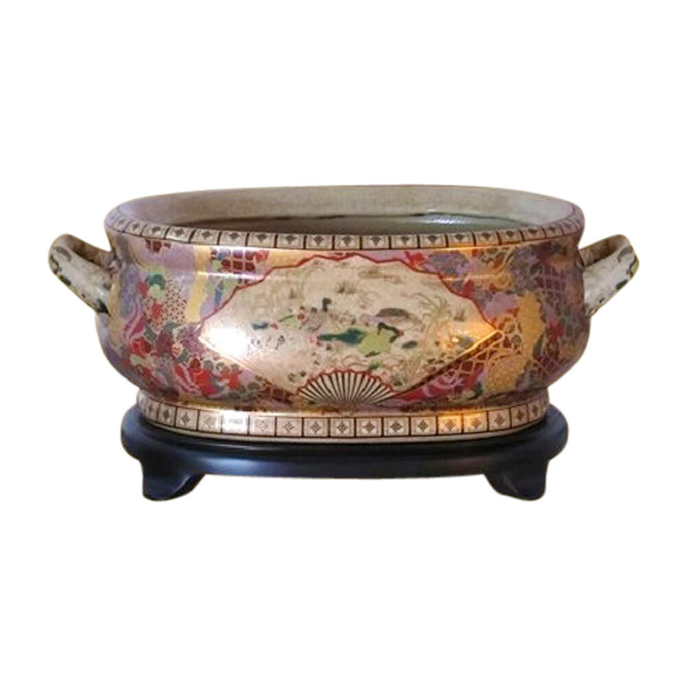 Beautiful Chinese Satsuma Porcelain Foot Bath Basin Pot | eBay US