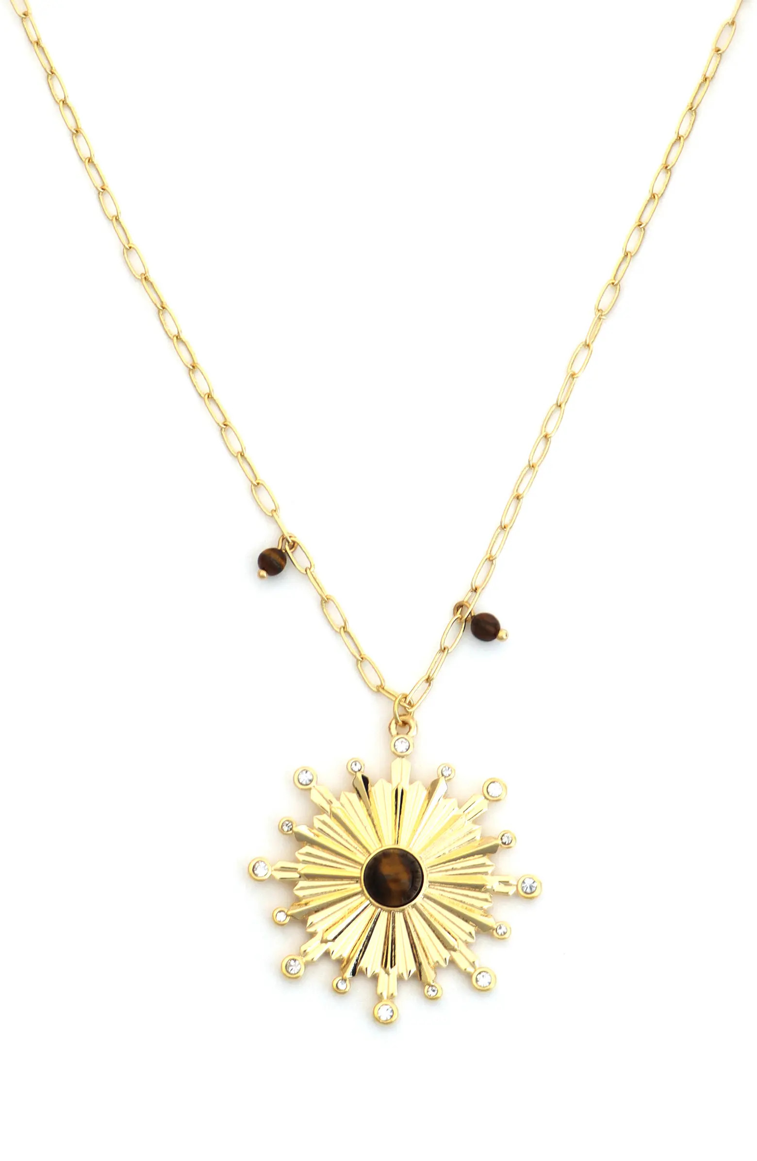 Panacea Tiger's Eye Starburst Pendant Necklace | Nordstrom | Nordstrom