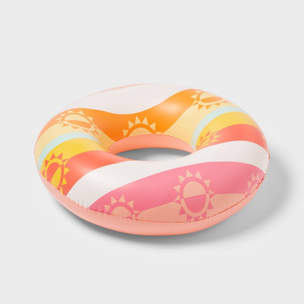 Sun Belt Stripe Swim Tube Water Floats and Inflatables Orange/White - Sun Squad™ | Target
