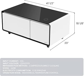 EUREKA ERGONOMIC Smart Coffee Table, Smart Refrigerator Table with Cold Storage & Temperature Con... | Amazon (US)