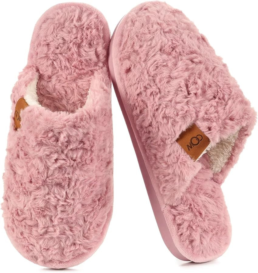 OOW Women's Fuzzy Slippers for Indoor,House Shoes with Memory Foam,Plush and Cute Slippers for Wo... | Amazon (US)