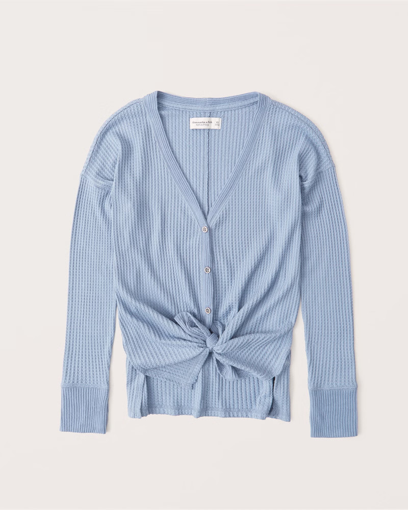 Cozy Waffle Button-Up Top | Abercrombie & Fitch (US)
