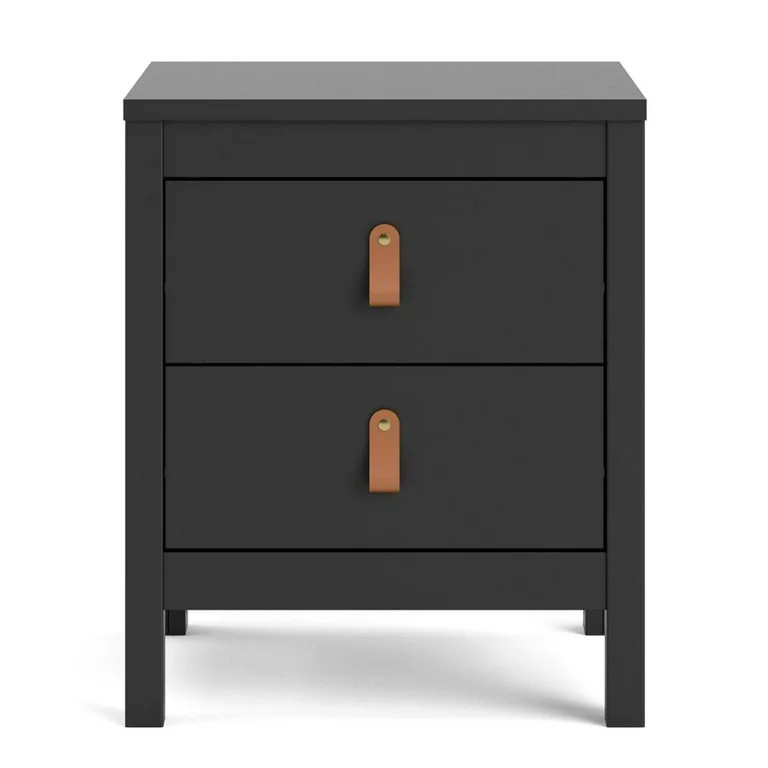 FurniFact Stylish Black Matte Nightstand with Two Drawers for Modern Bedrooms | Walmart (US)