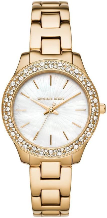Michael Kors Liliane Women's Watch, Stainless Steel and Pavé Crystal Watch for Women | Amazon (US)