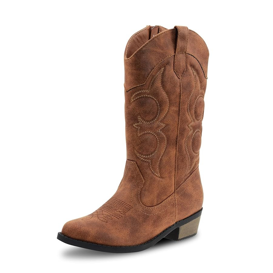 LseLom Girls Cowboy Boots Cowgirl Fashion Ankle Western Boots Boys Boots with Walking Heel Little... | Amazon (US)