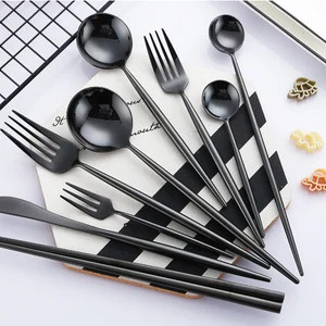Luxury Style Flatware Set  Matte Black Silverware Set  304 | Etsy | Etsy (US)