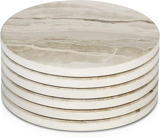 LIFVER Coasters for Dining Table,Ceramic Coasters Set of 6, Absorbent Coasters for Drinks Outdoor... | Amazon (US)