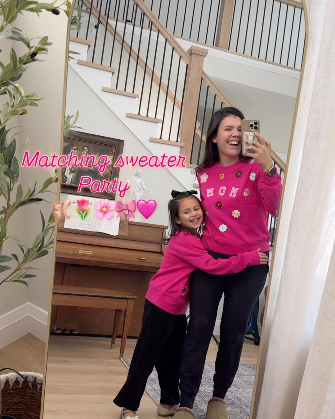 🌷🎀🌸🩷 Loved making these personalized sweaters at Scarlett’s party! It was super easy and so  much FUN! 

The sweaters are from @walmart and the patches are from @amazon! All the patches we used are stick on and iron on and super easy to use!  

