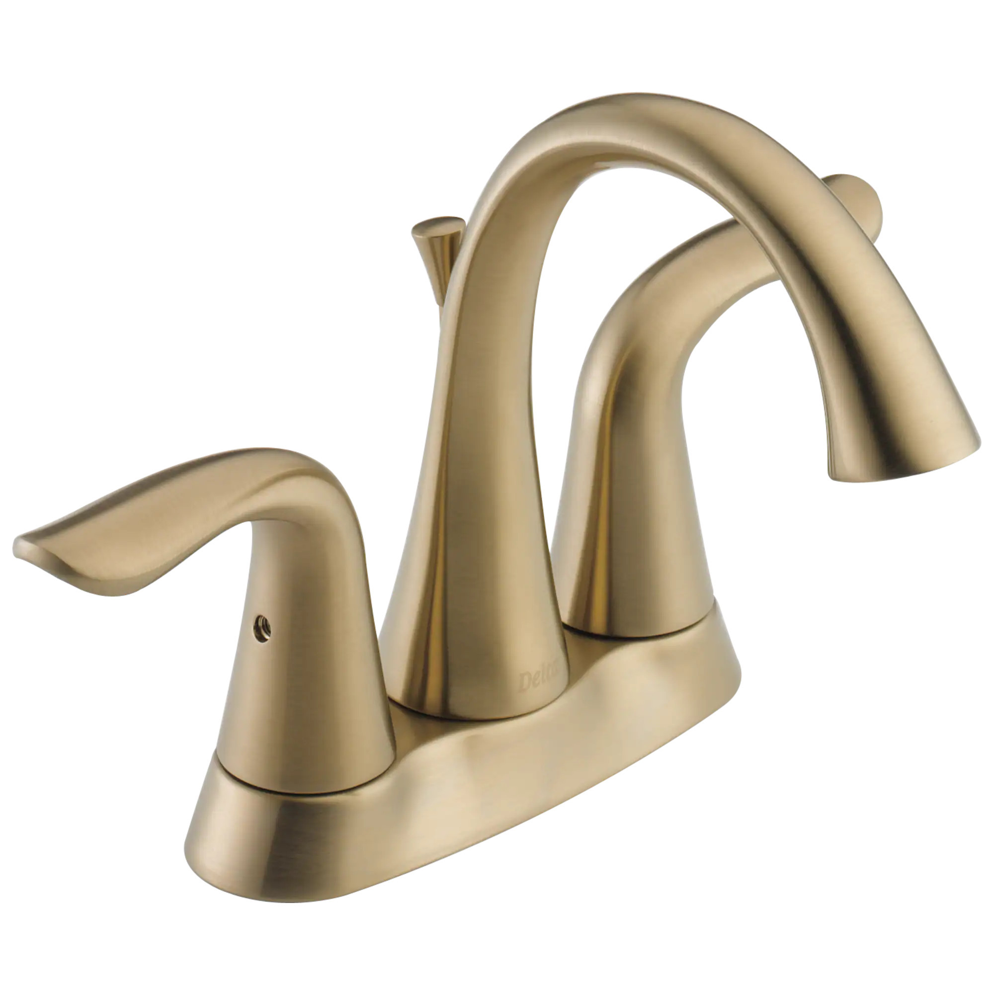 Delta Lahara Gold Champagne Bronze 4-in centerset 2-handle WaterSense Mid-arc Residential Handle Bathroom Sink Faucet with Drain one_size | Lowe's