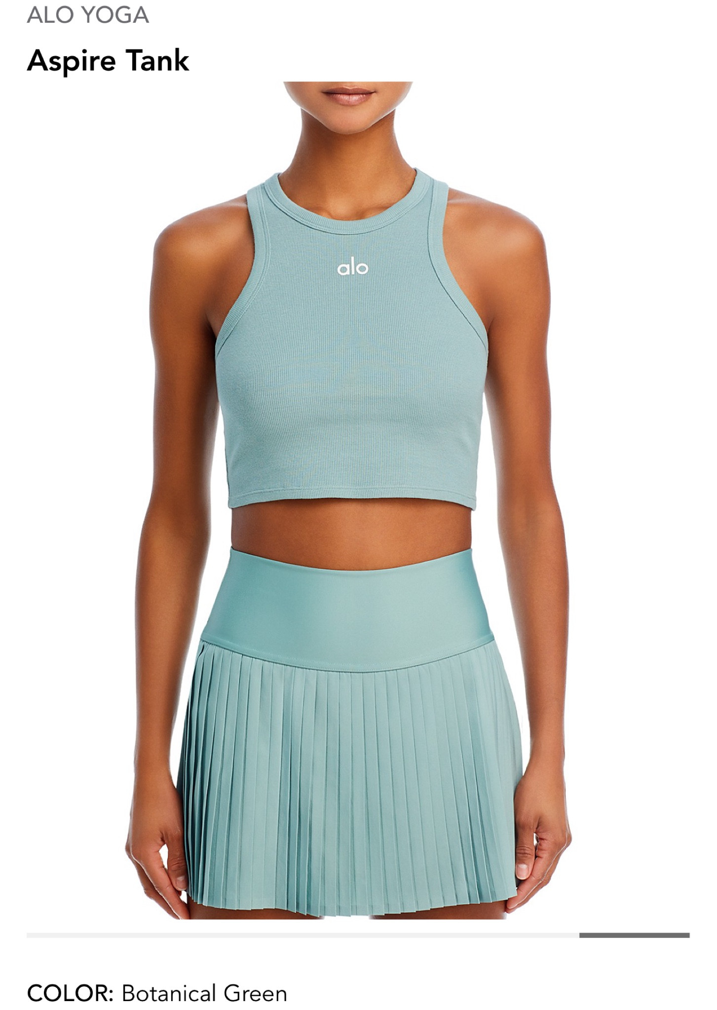 Alo yoga botanical green tank top