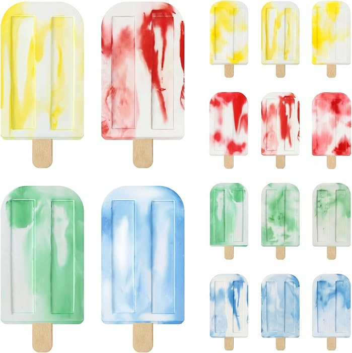 Colarr 12 Pcs Ice Cream Sidewalk Tie Dye Chalk Bulk 2" x 4" Washable Multicolor Sidewalk Tie Dye ... | Amazon (US)