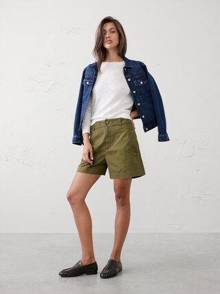 High-Rise Twill Utility Short | Banana Republic Factory