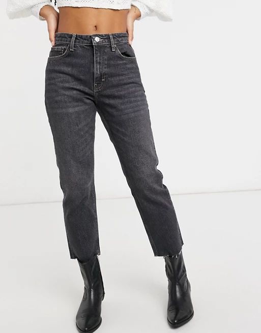 Topshop straight leg jeans in extreme washed black | ASOS (Global)