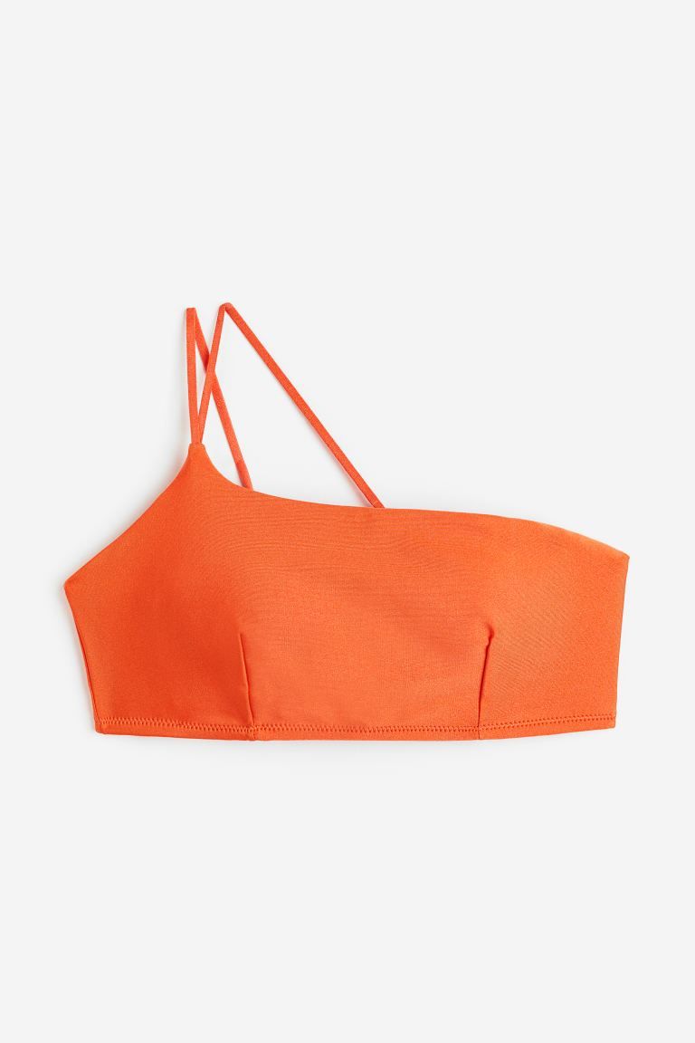 One-shoulder padded bikini top - Orange - Ladies | H&M GB | H&M (UK, MY, IN, SG, PH, TW, HK)