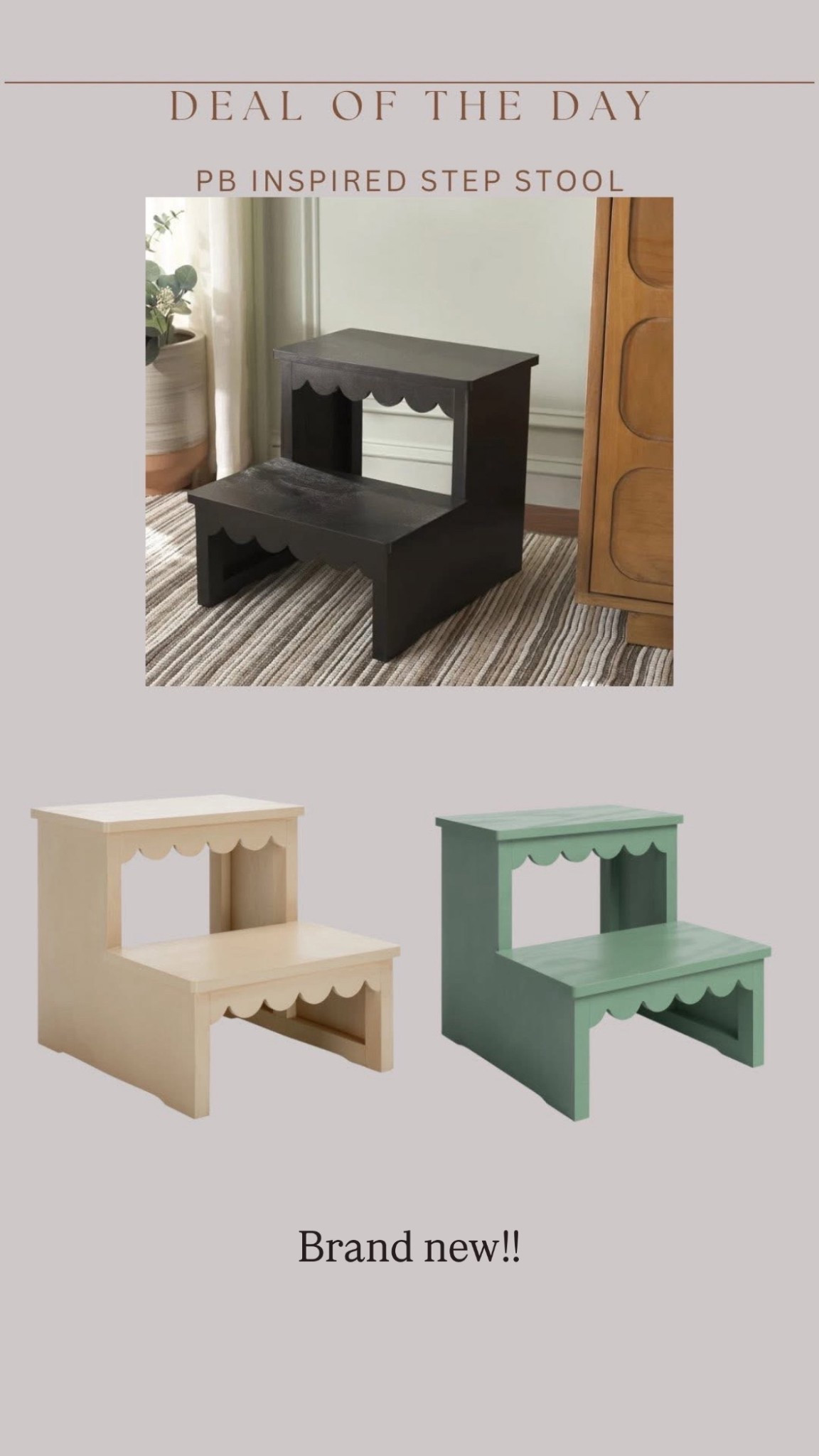 Brand new PB inspired scalloped step stool 😍 so cute!! 

#LTKHome #LTKFamily #LTKKids