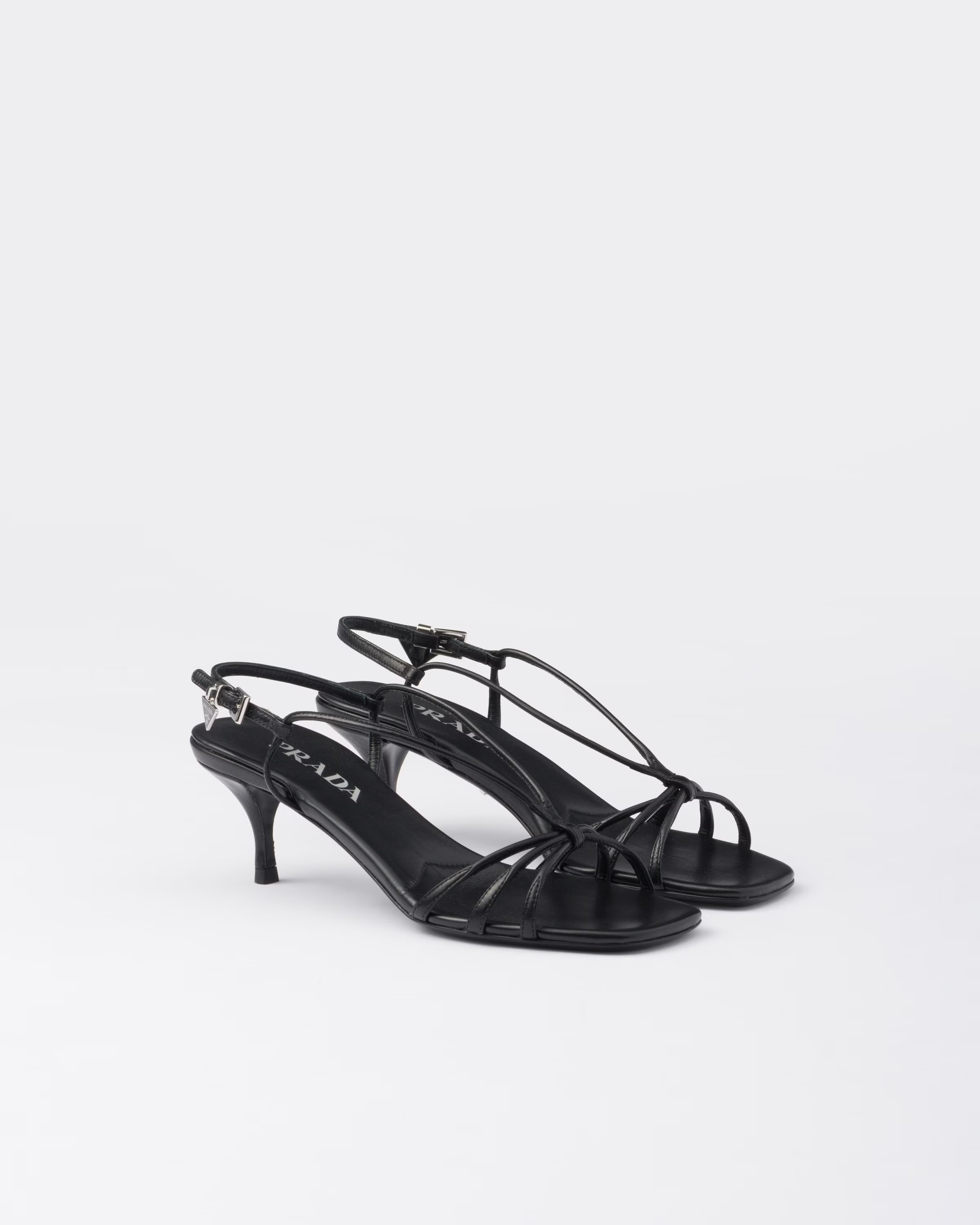 Heeled leather sandals | Prada US