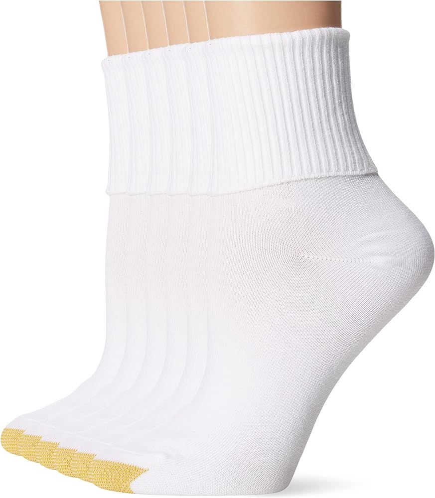 Gold Toe Women's Classic Turn Cuff Socks, 6 Pairs | Amazon (US)