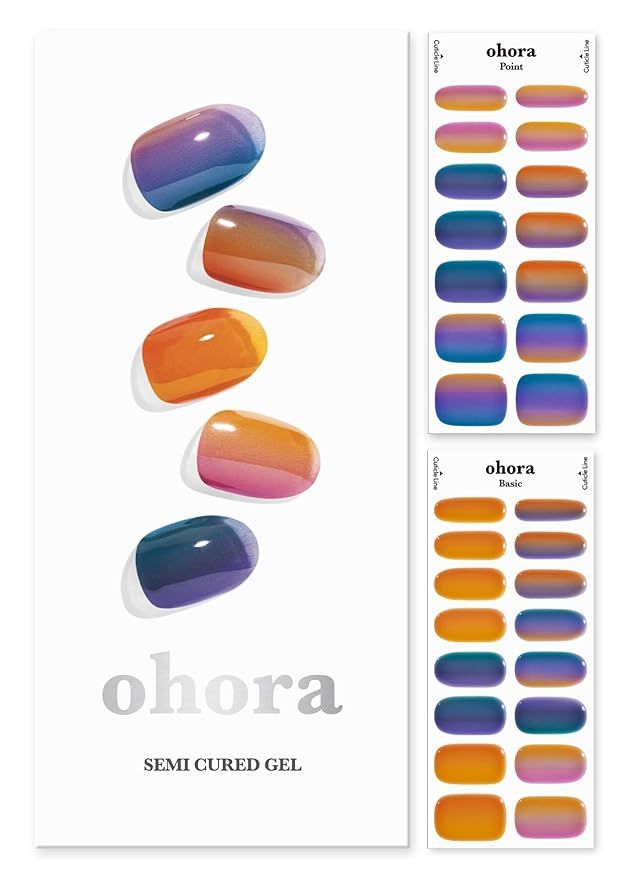 ohora Semi Cured Gel Nail Strips (N Gradient) - Works with Any UV Nail Lamps, Salon-Quality, Long... | Amazon (US)