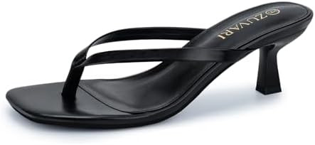 Kitten Heels for Women, Square Toe Flip Flop Kitten Heel Sandals, 2.16 Inch Thong Heels, Slip-On ... | Amazon (US)