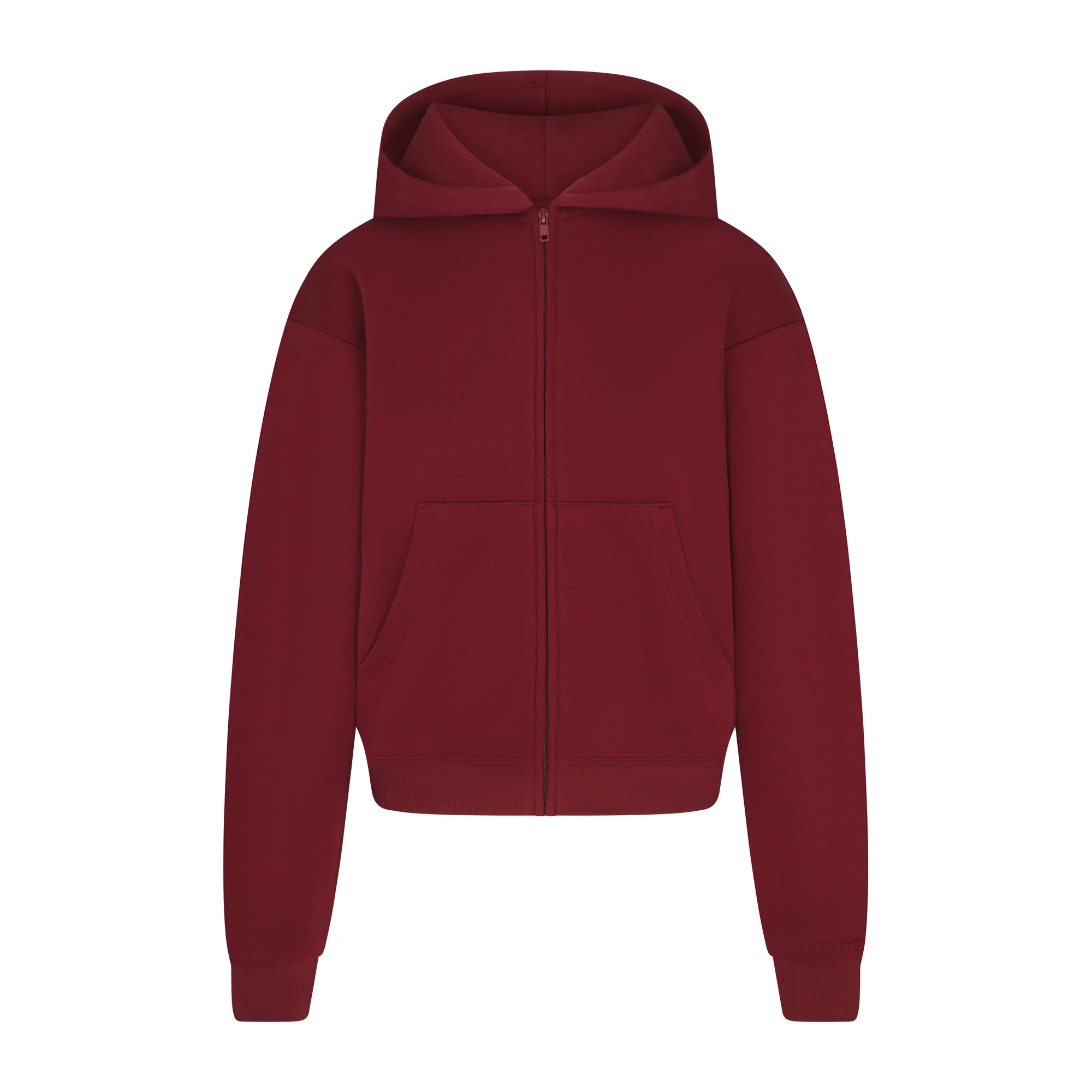 COTTON FLEECE CLASSIC ZIP UP HOODIE | MERLOT | SKIMS (US)