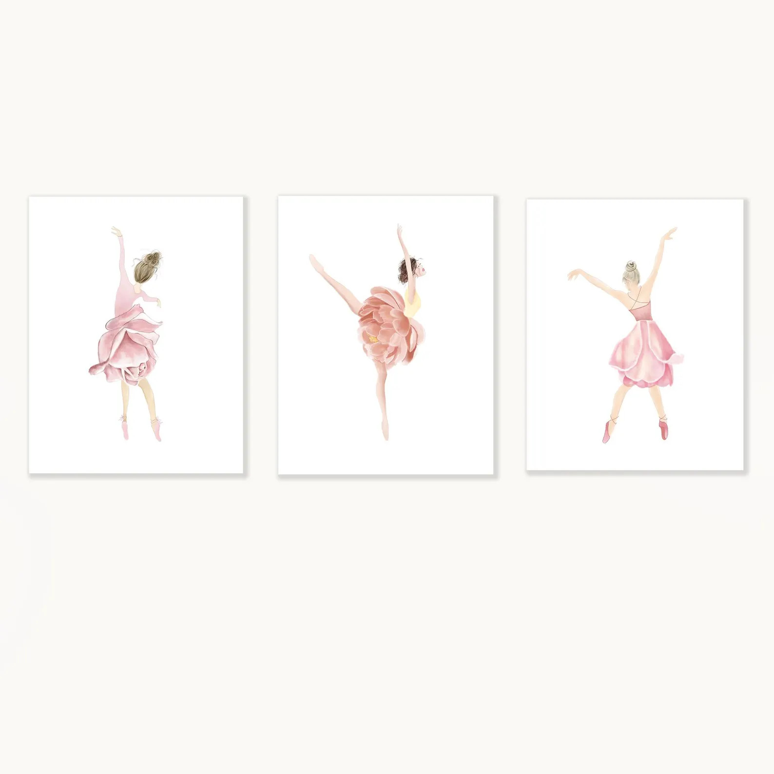 Ballerina wall art, watercolor ballet dancer, dancer wall art, watercolor ballerina art, pink nur... | Etsy (Global)