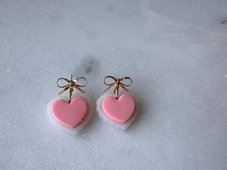 Valentine’s Day Pink Heart Earrings - Etsy | Etsy (US)