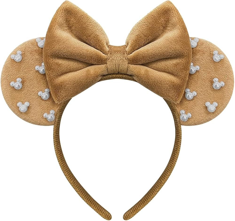 Mouse Ears Headband for Women Neutral Fuzzy Mouse Ears Park Ears Christmas Headband for Adult Kid | Amazon (US)